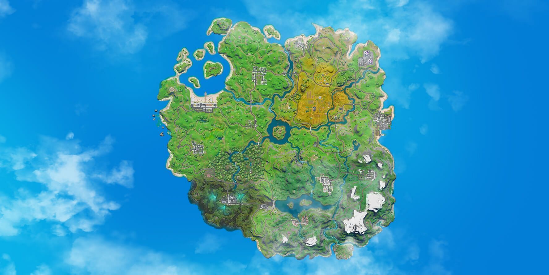 A Fortnite fan has created several Fortnite maps out of clay and painted them to look like the original ones in the game (Image via Epic Games)