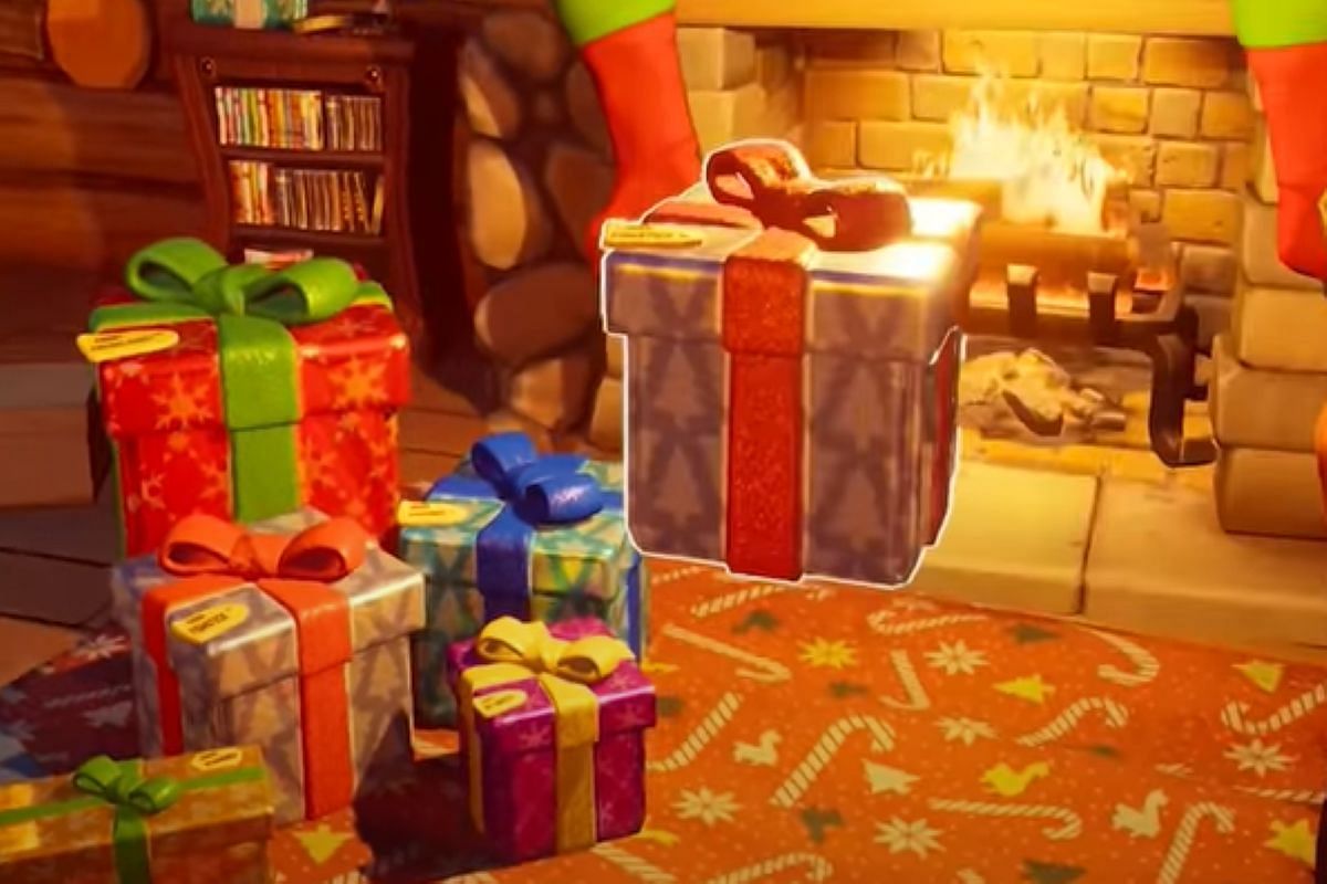 The gift containing Wooly Wrap in Fortnite Chapter 3 Season 1(Image via Epic Games)