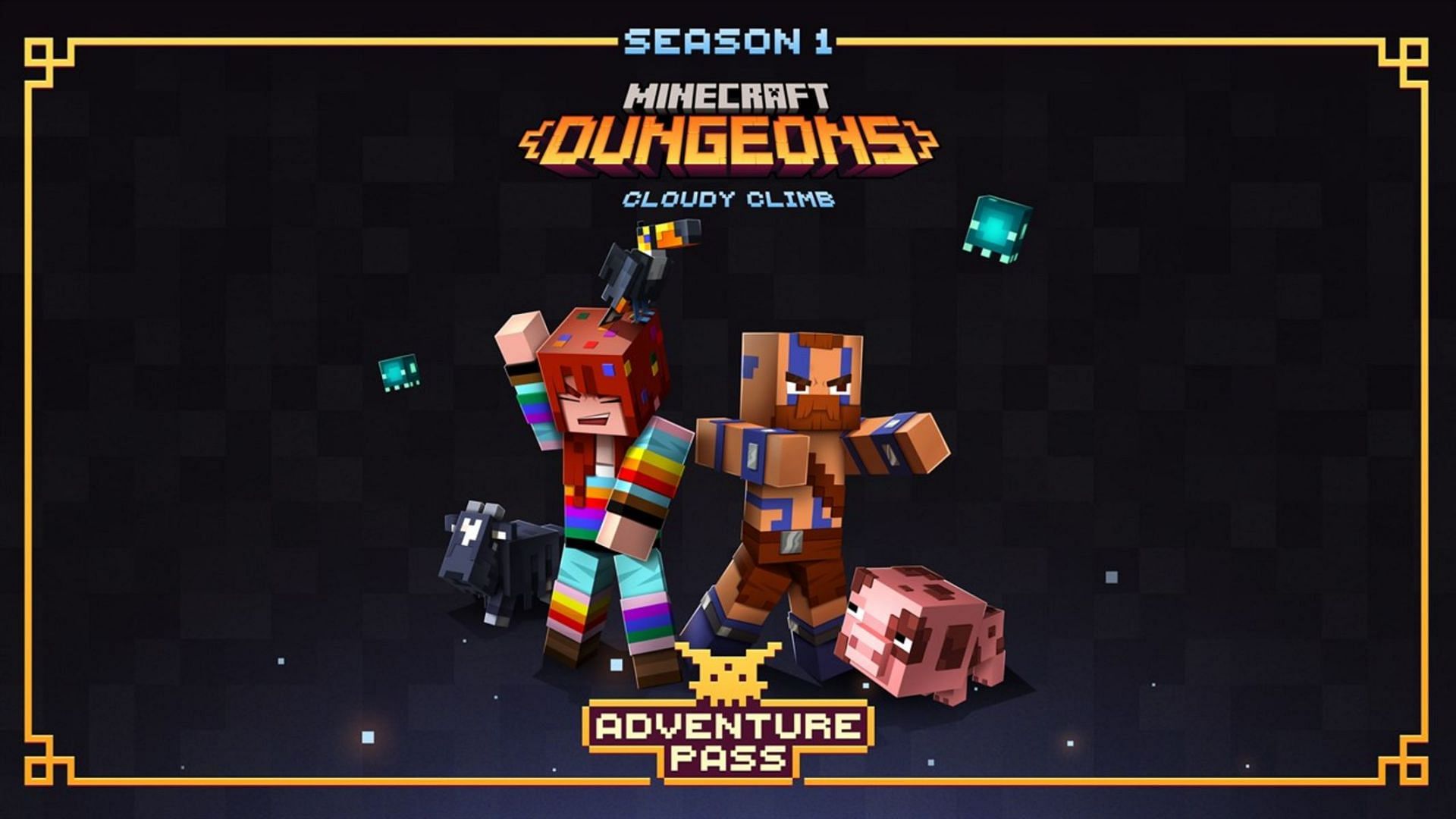 The dark baby goat is a pet reward for the Season One Adventure Pass (Image via Mojang)