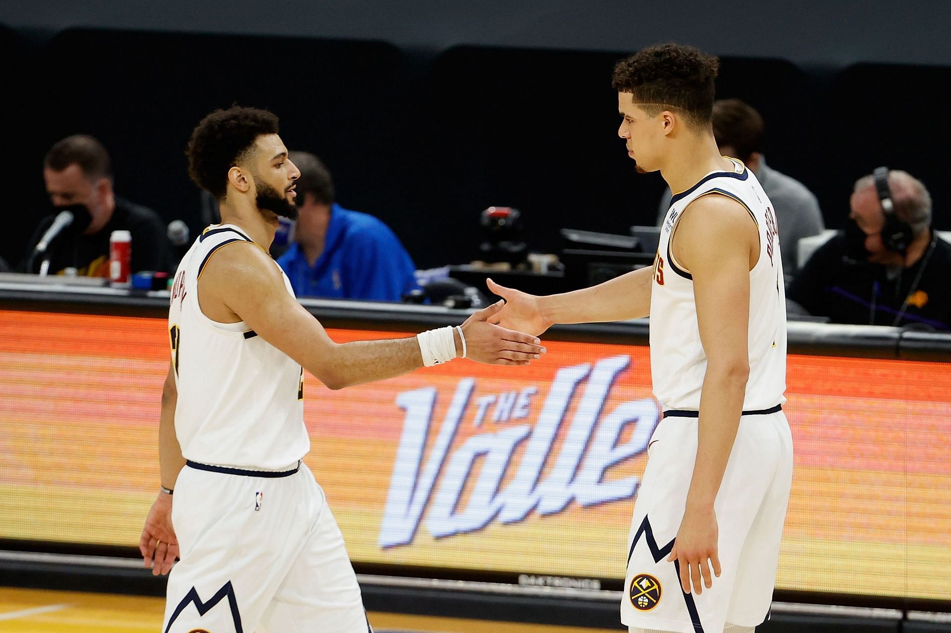 Jamal Murray and Michael Porter Jr. of the Denver Nuggets.