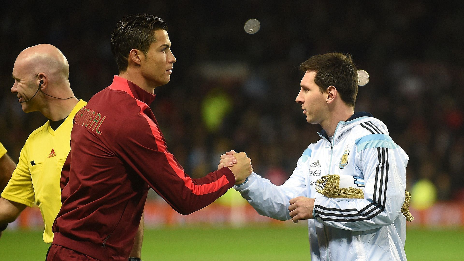 Cristiano Ronaldo (second left) and Lionel Messi (right) are unlikely to win the 2022 FIFA World Cup.