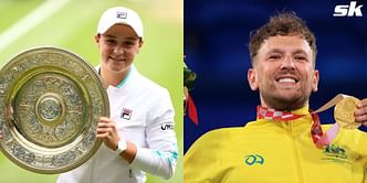 Ashleigh Barty and Dylan Alcott share Newcombe Medal