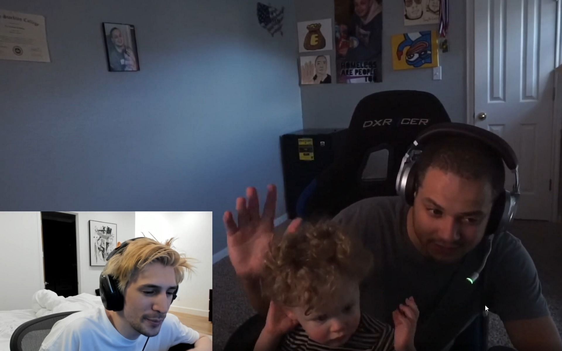 Erobb&#039;s daughter Emmy surprises xQc on stream (Image via Twitch/xQcOW)