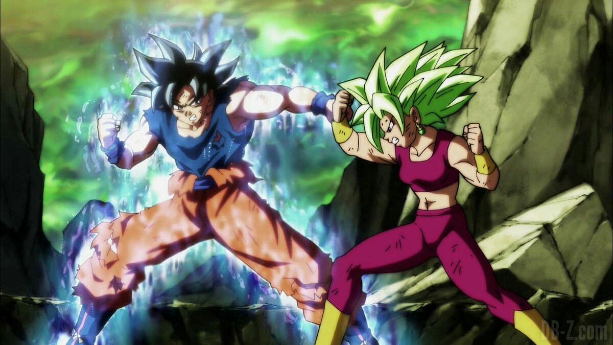 Goku vs. Kefla in the heat of their battle. (Image via Toei Animation)