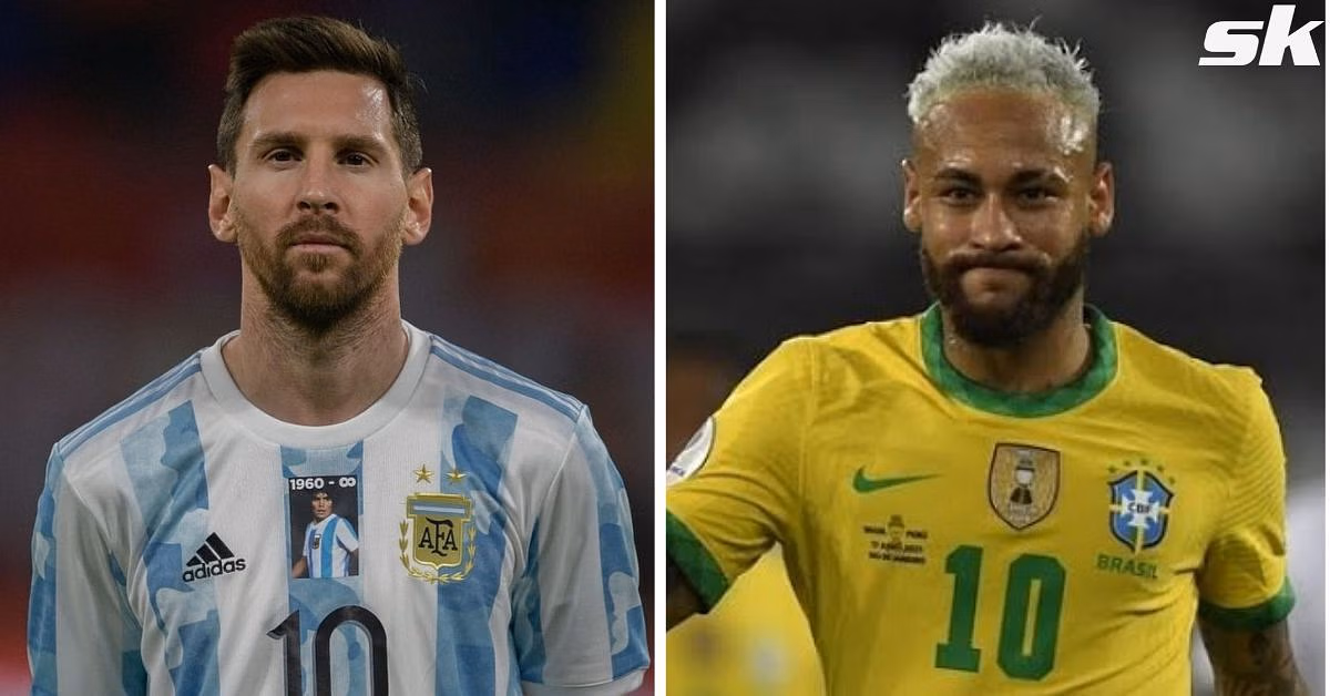 Argentina&#039;s Lionel Messi (L) and Brazil&#039;s Neymar Jr.