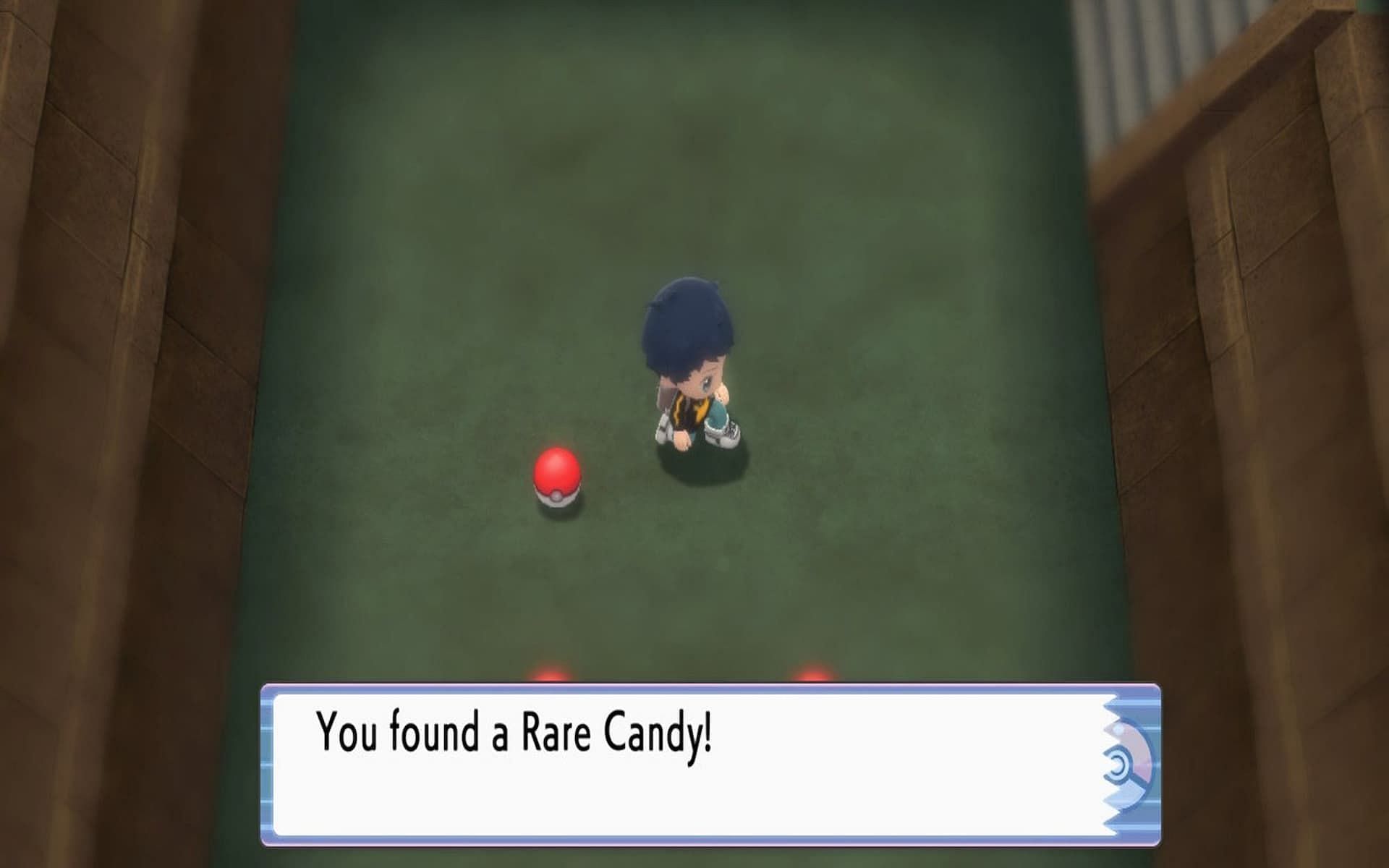 A trainer finding a Rare Candy in Pokemon Brilliant Diamond and Shining Pearl (Image via ILCA)