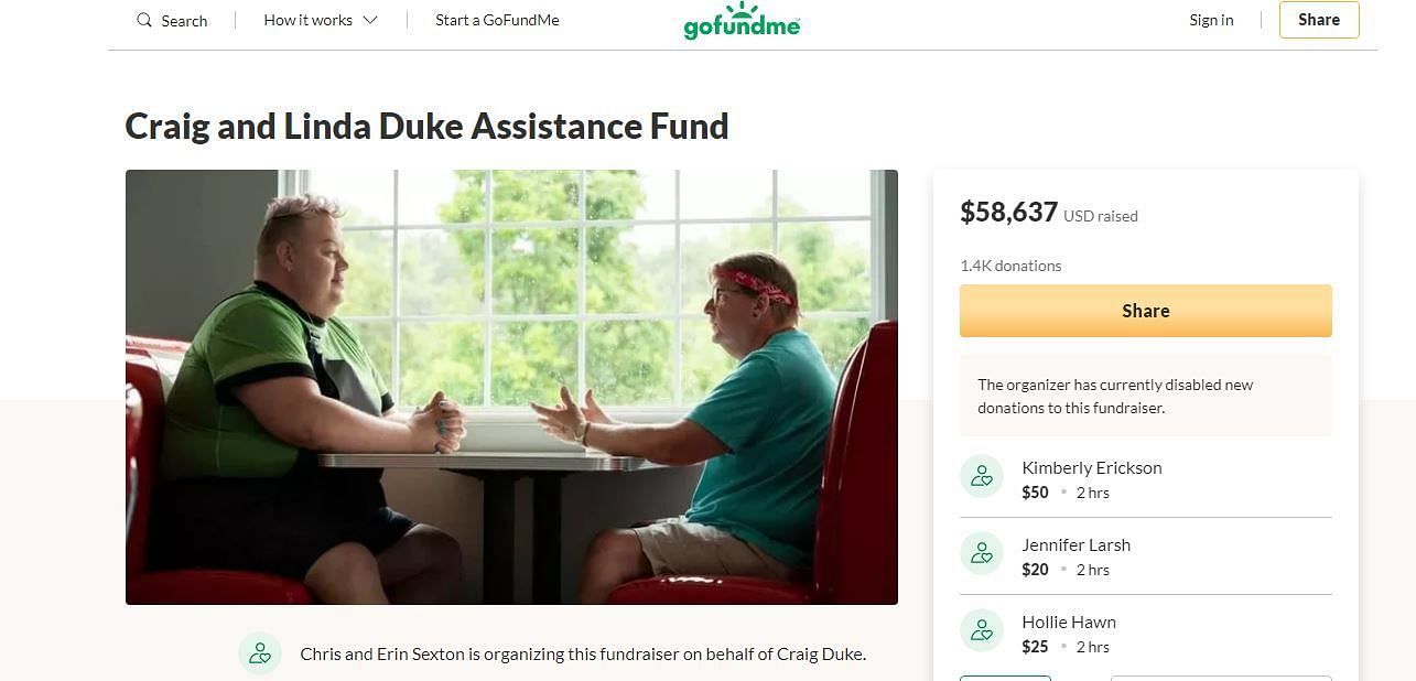 Pastor Craig Duke GoFundMe fundraising page (Image via GoFundMe)
