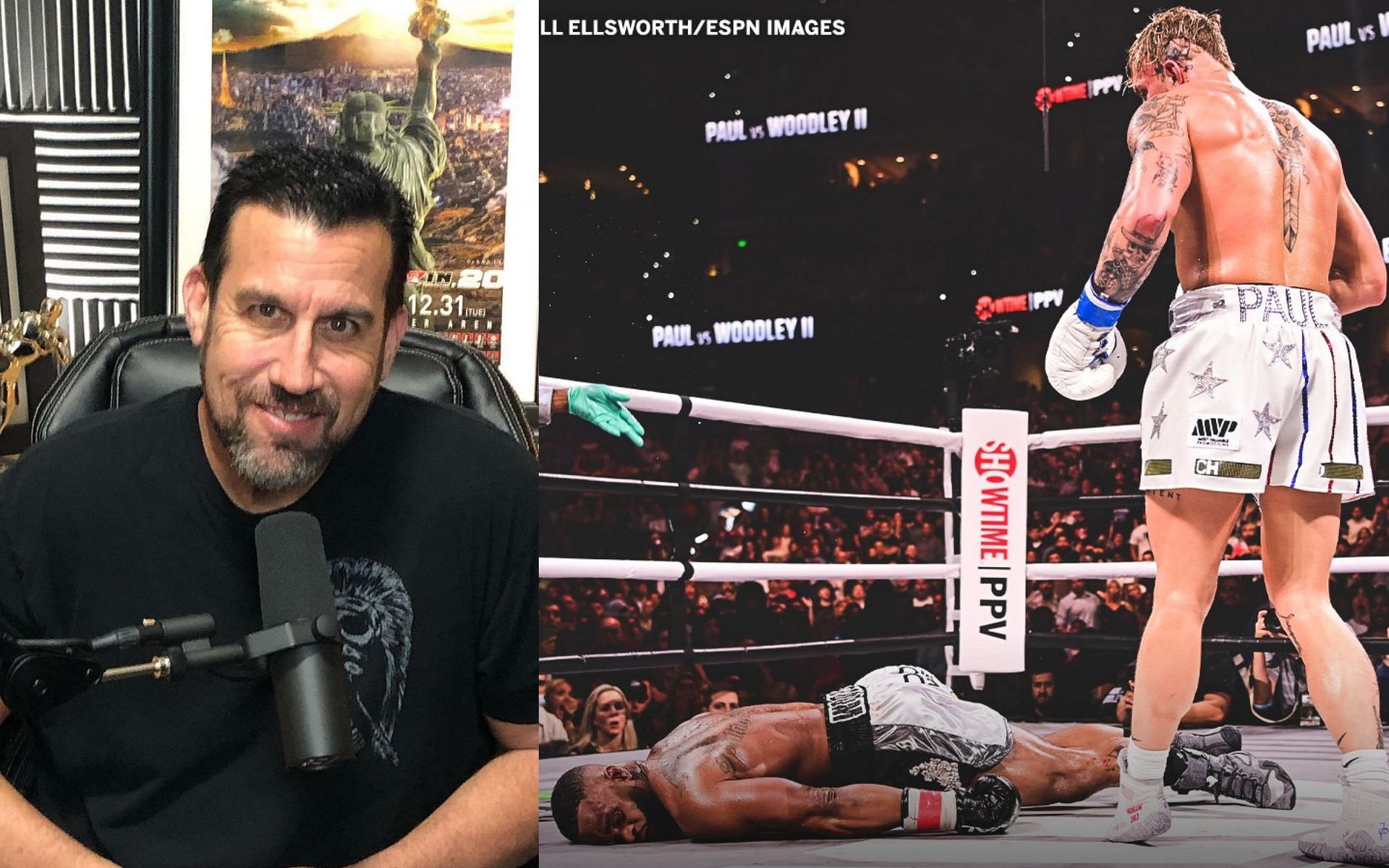 Former MMA referee John McCarthy criticized the second fight between Jake Paul and Tyron Woodley [Credits: @espnmma, @johnmccarthymma via Instagram]