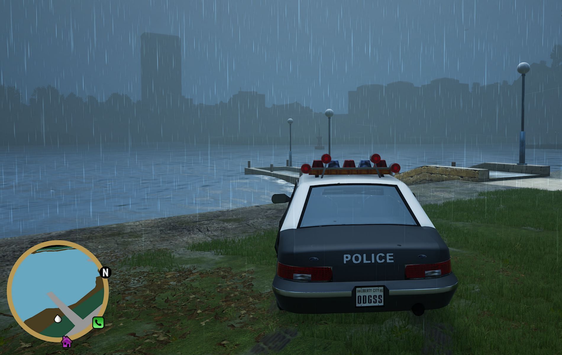 The game&#039;s rain doesn&#039;t look as bad (Image via Rockstar Games)