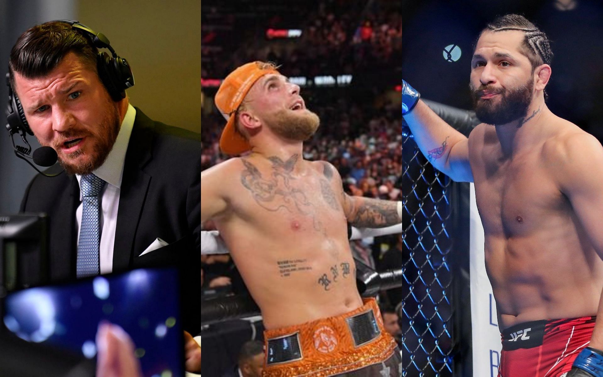 Michael Bisping (L), Jake Paul (C) and Jorge Masvidal (R) PC: Getty, Showtime