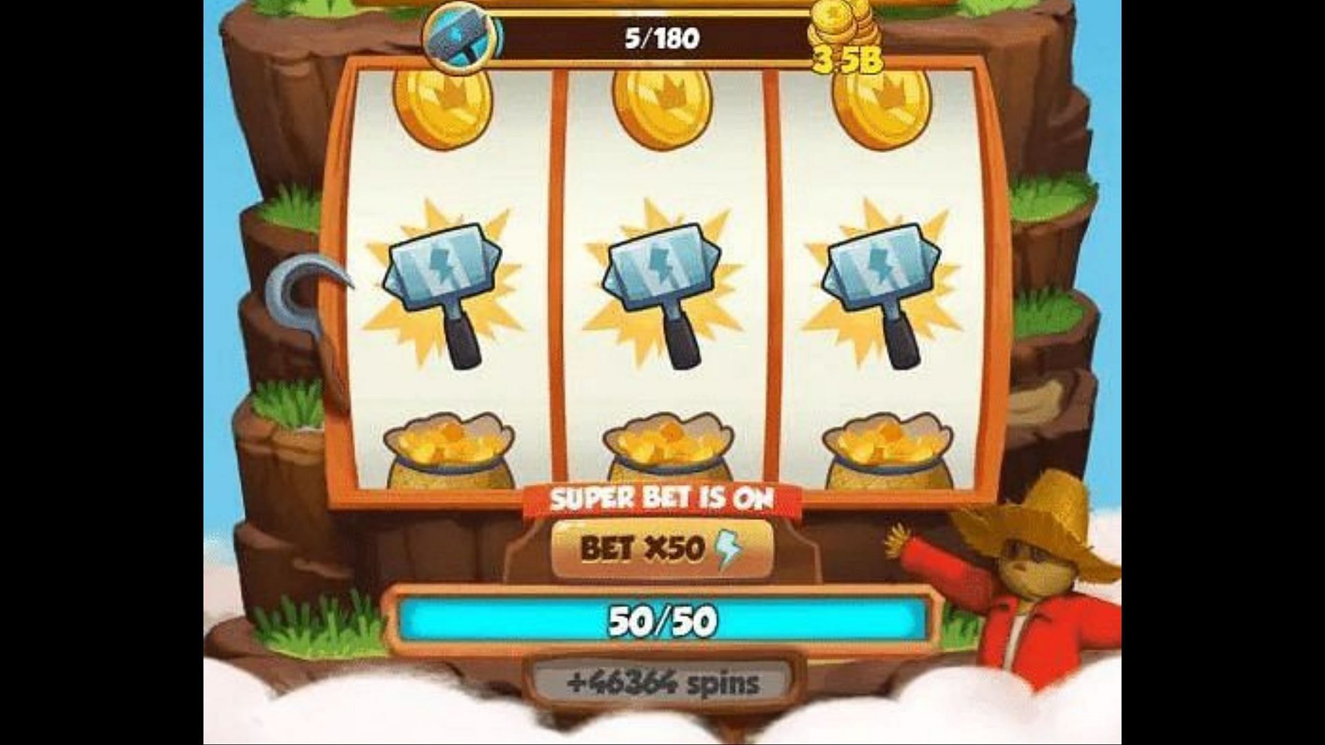 Conserving spins will allow players to win significant rewards whenever they use the spins (Image via Coin Master Guru)