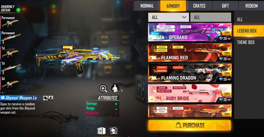 Free Fire legendary gun skin discounts: How to get them for cheap