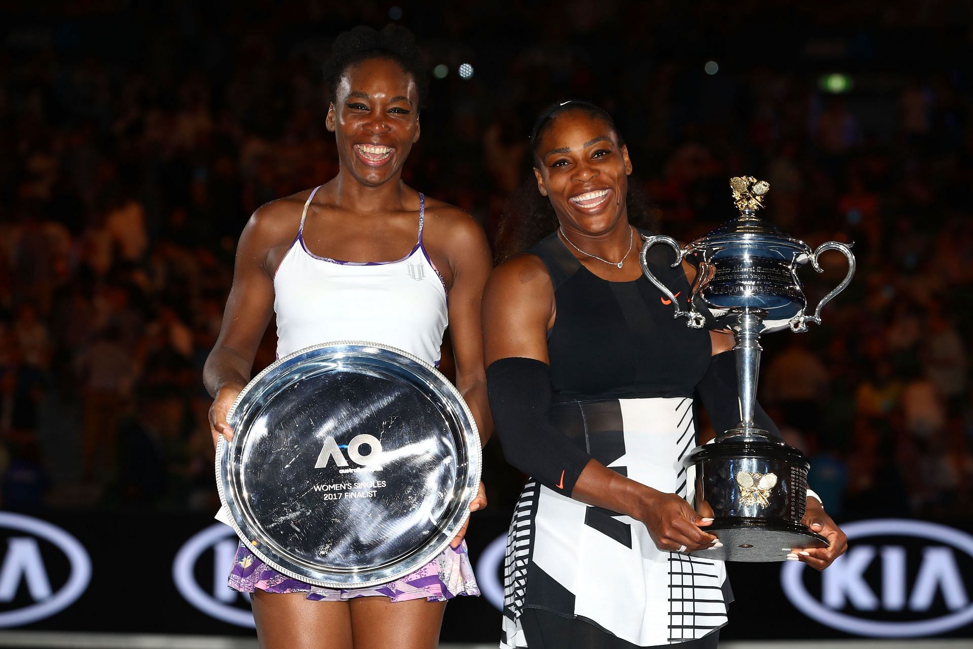 Venus Williams and Serena Williams at the 2017 Australian Open.