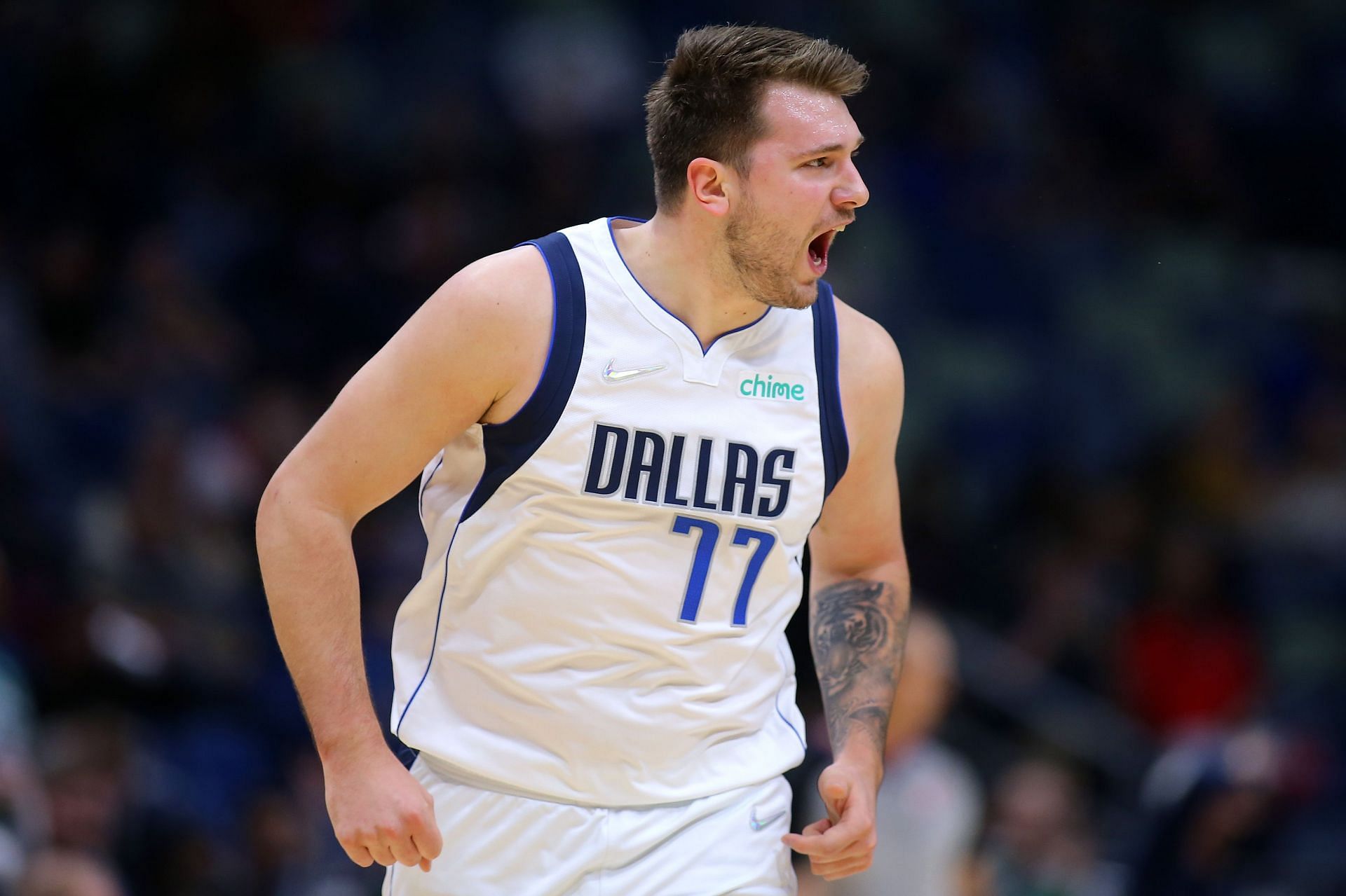 Luka Doncic #77 of the Dallas Mavericks