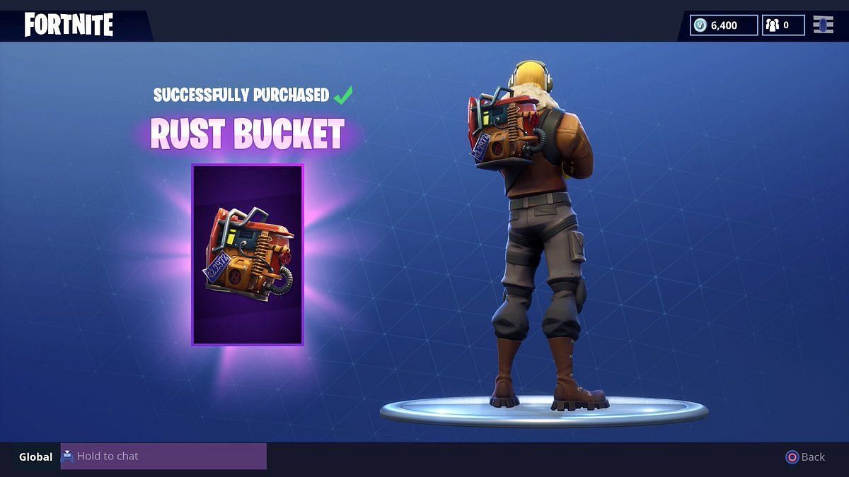 Free Rust Bucket backbling awarded in 2018 (Image Credits: Epic Games)