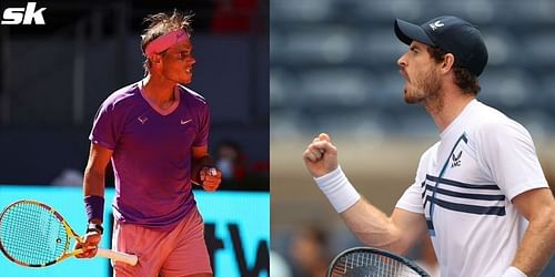 Rafael Nadal (L) and Andy Murray.