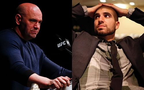 Dana White (L) via Getty and Ariel Helwani (R) via Instagram @arielhelwani