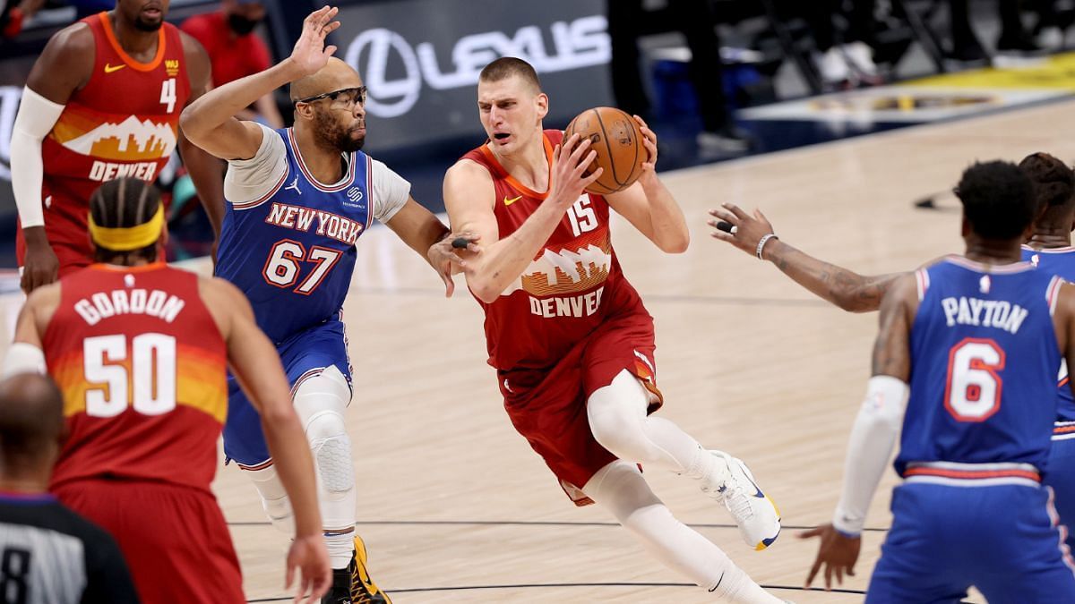 NBA MVP Nikola Jokic and the Denver Nuggets will visit the New York Knicks on Saturday. [Photo: CBS Sports]