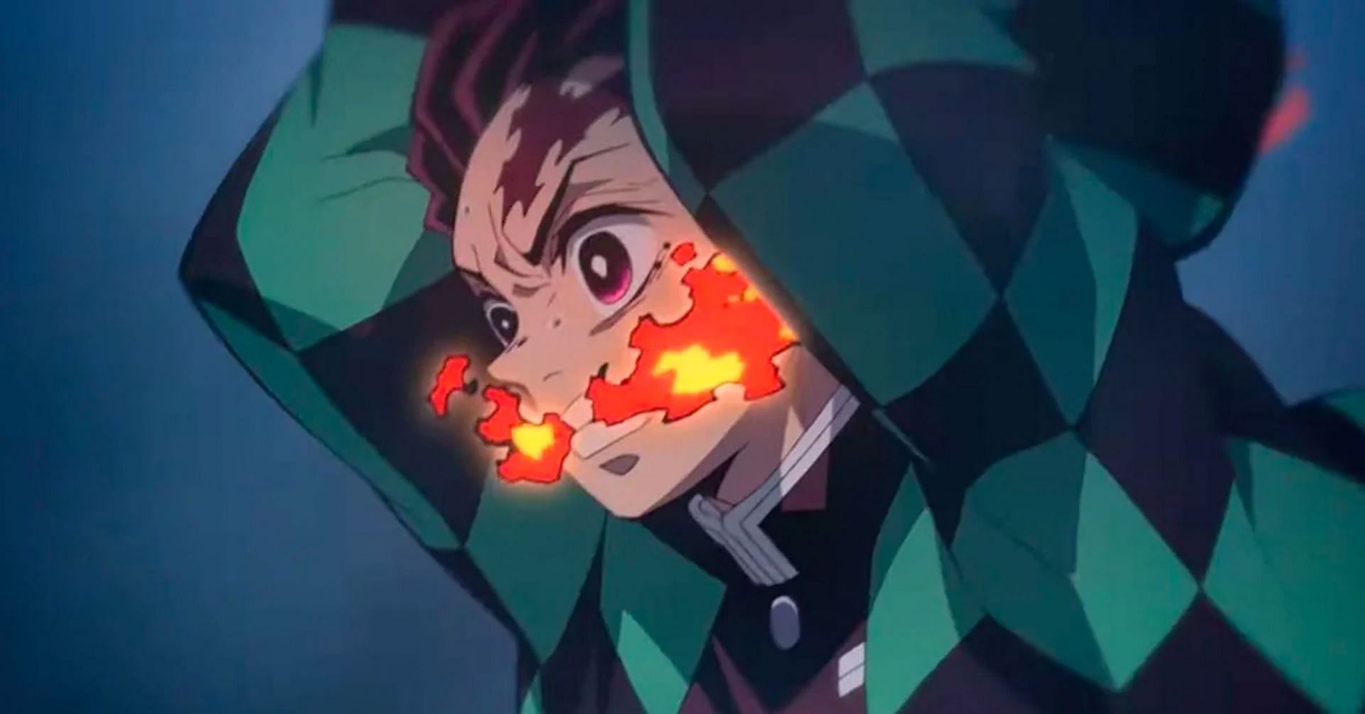 Tanjiro using his breathing style in battle (Image via Viz Media)