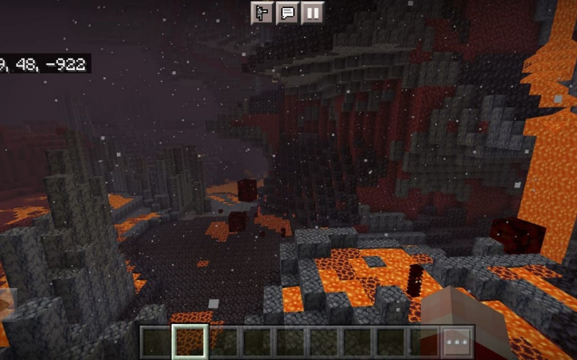 Basalt Deltas is the most dangerous biome in the Nether (Image via Minecraft)