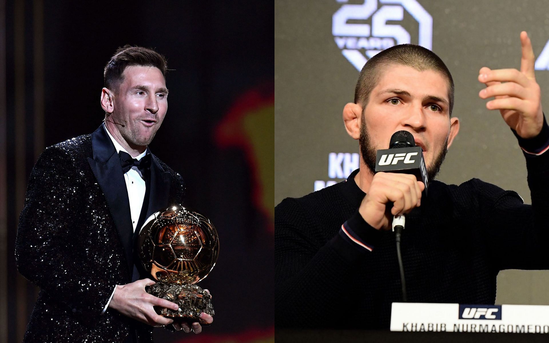 Lionel Messi (left) &amp; Khabib Nurmagomedov (right)