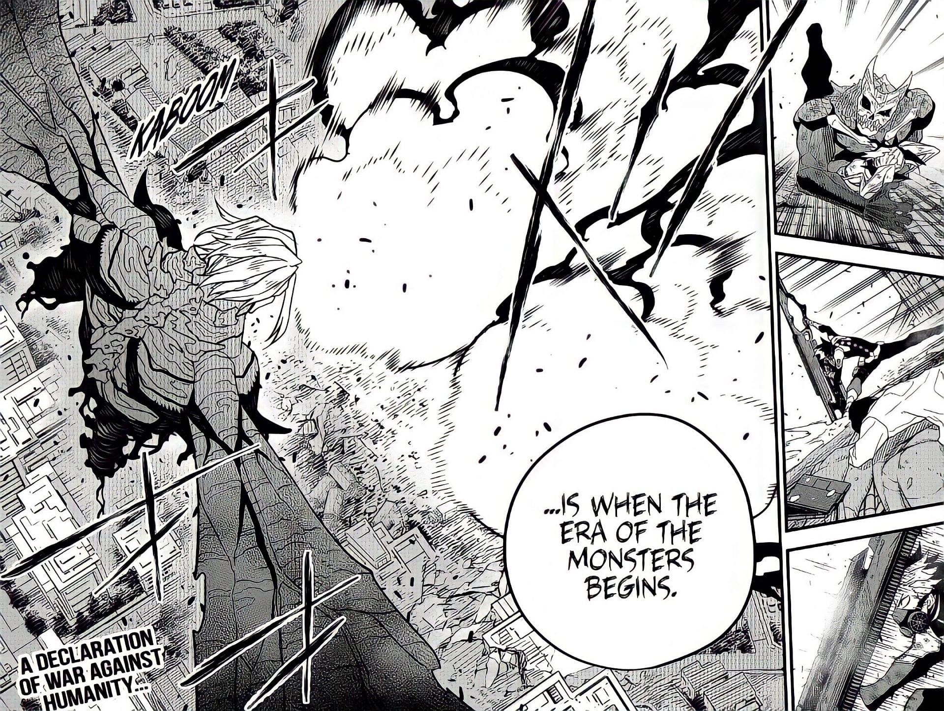Monster No. 9 gives an warning in Kaiju No. 8 chapter 53 (Image Via Manga Plus)