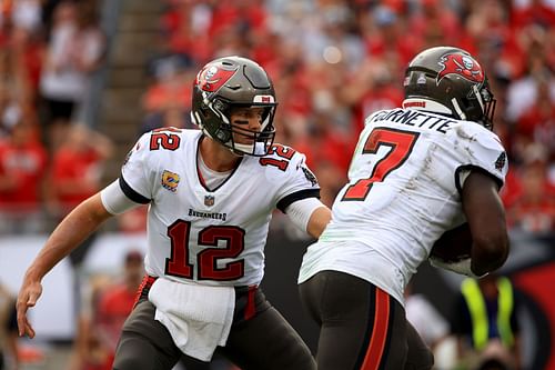 Tampa Bay Buccaneers Tom Brady and Leonard Fournette