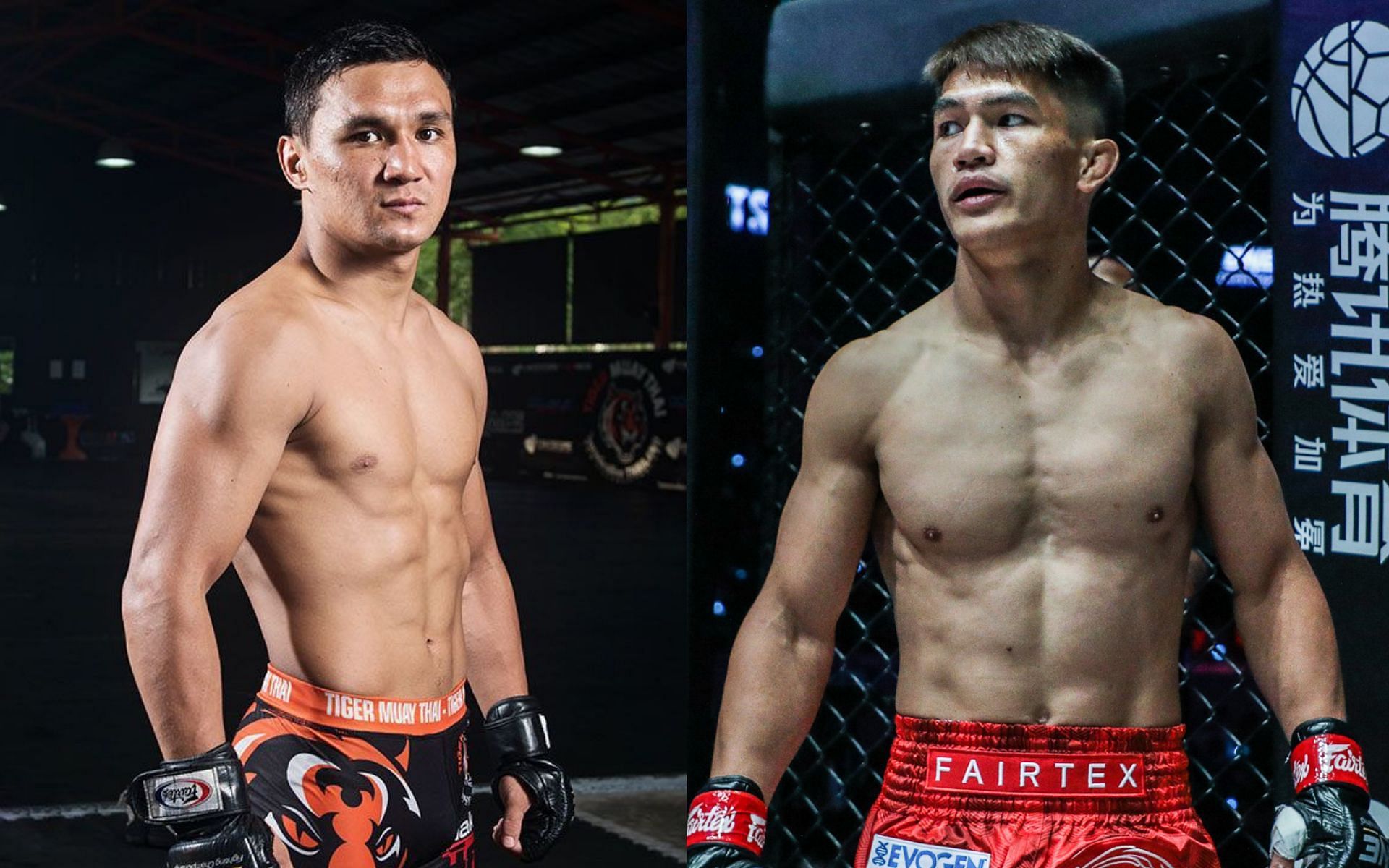 Danny Kingad (right) itching to get inside the MMA cage with Kairat Akhmetov (left) | Photo: ONE Championship