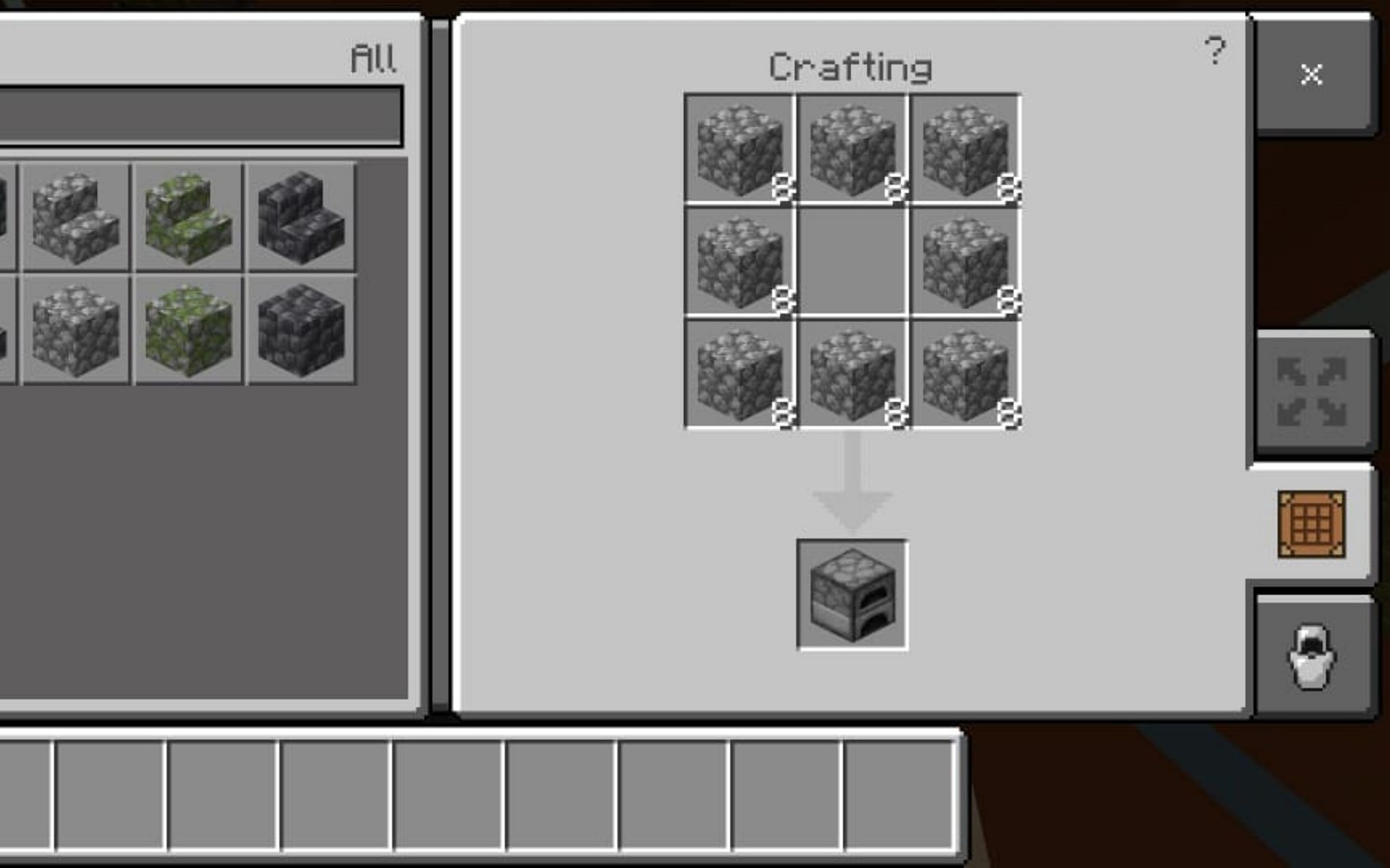 Crafting a Furnace (Image via Minecraft)