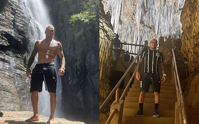 Charles Oliveira visits Brazil's iconic Devil's Cave with family