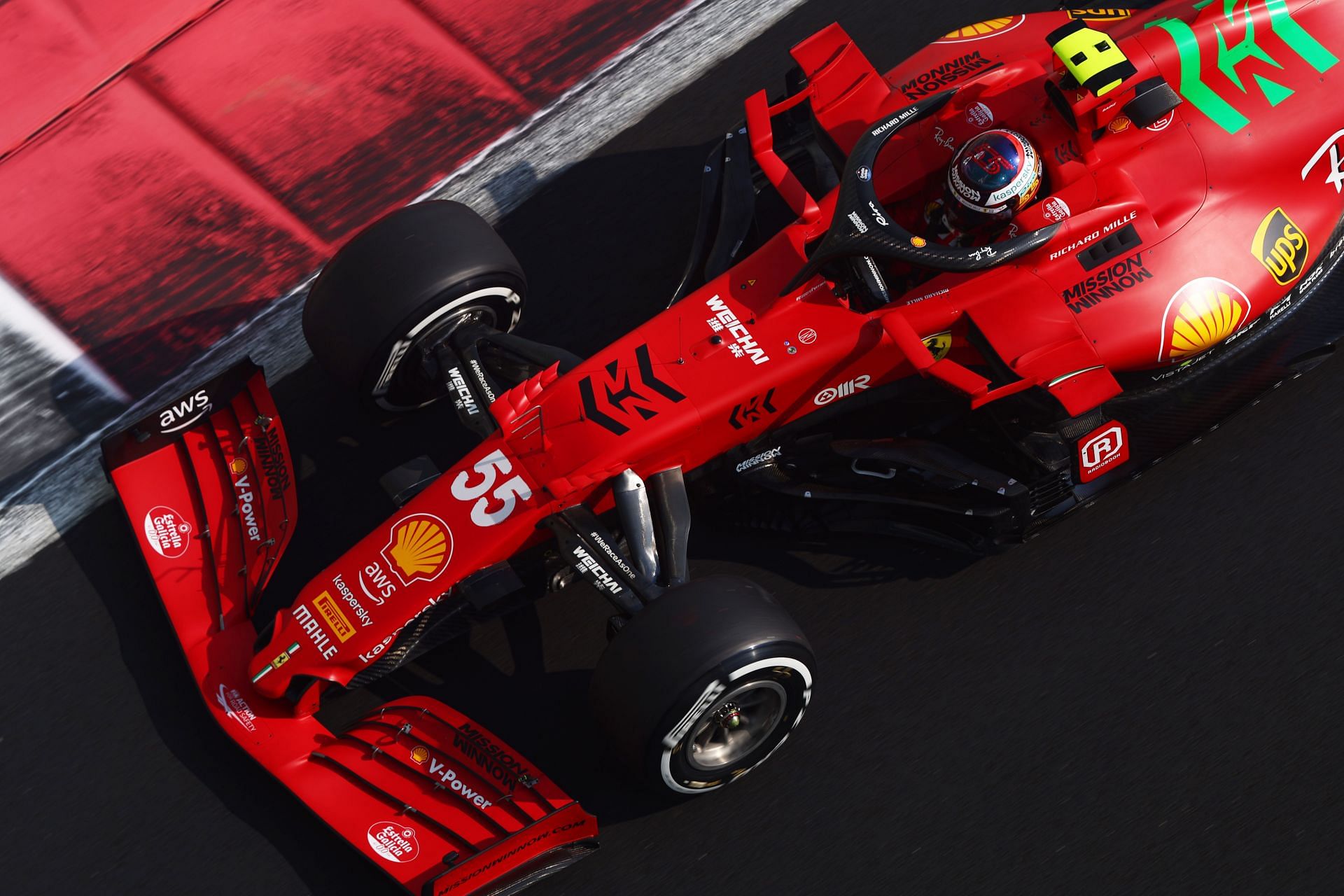 F1 Grand Prix of Abu Dhabi - The Ferrari of Carlos Sainz charges through Yas Marina