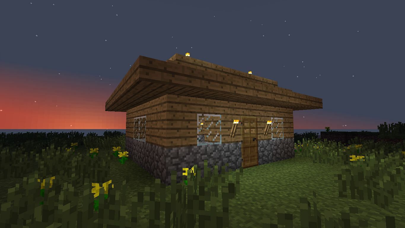 Players aren&#039;t likely to go far without a place to call home (Image via Mojang)