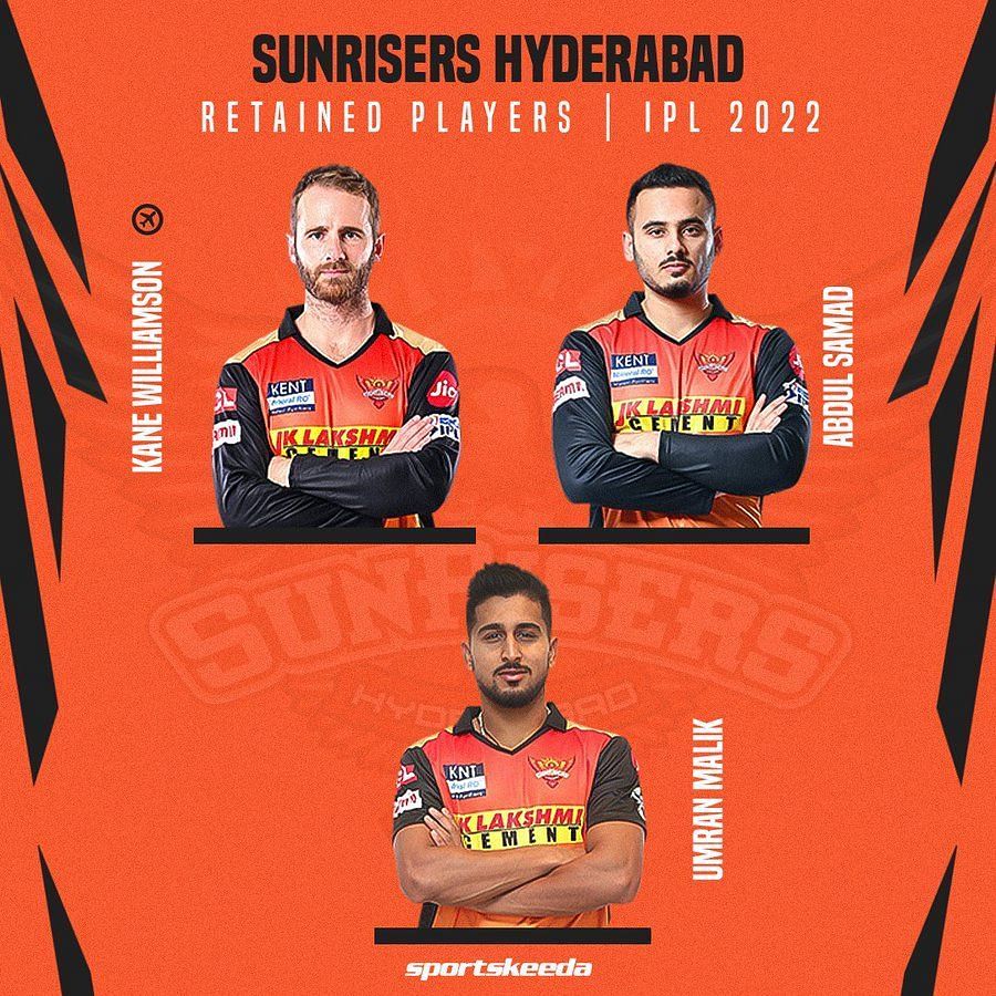 SRH retained players 2022