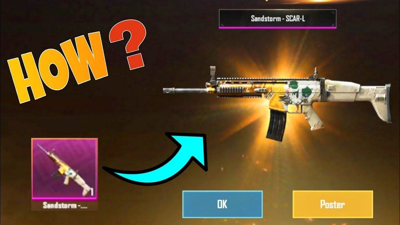 Obtaining permanent Scar-L skin for free in BGMI (Image via PiyushGaming/Youtube)