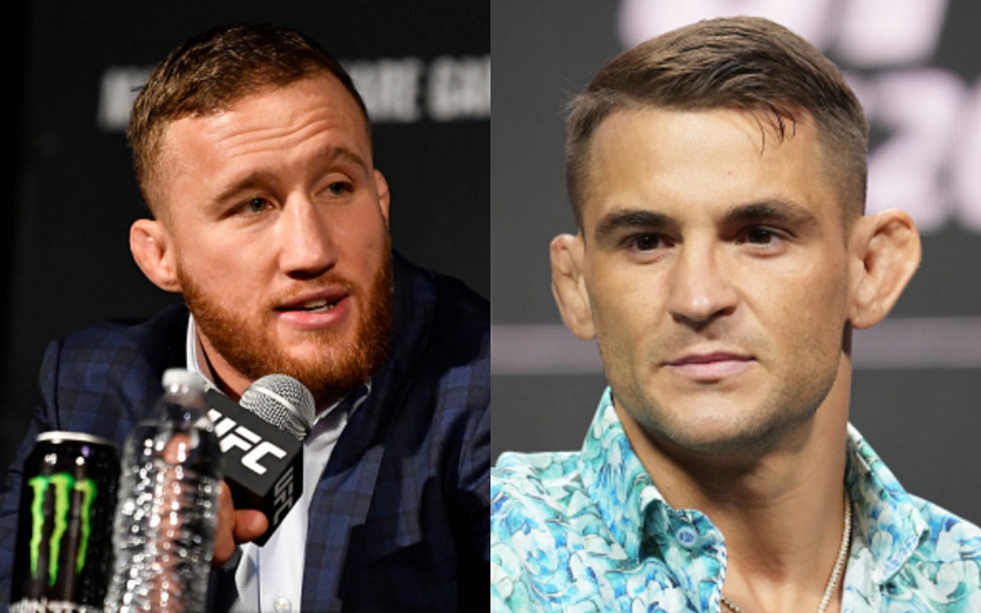 Justin Gaethje (left); Dustin Poirier (right)