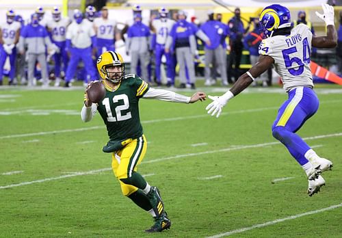 Aaron Rodgers and the Packers head into their bye a half-game short of the NFC's top seed (Photo: Getty)