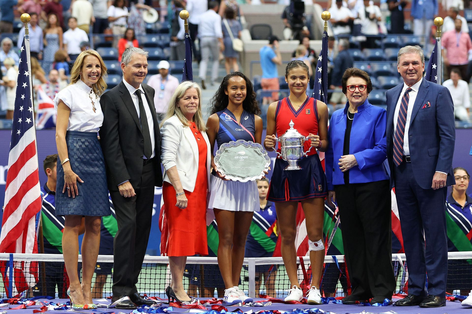 Leylah Fernandez and Emma Raducanu at the US Open 