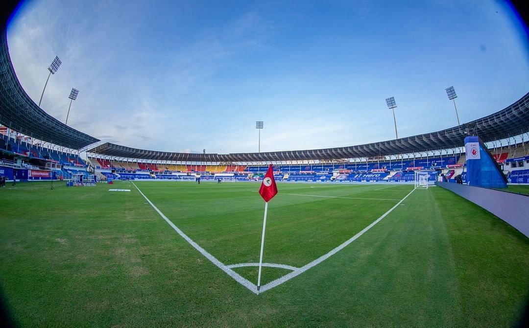 The Pandit Jawaharlal Nehru Stadium in Fatorda is all geared up (Image Courtesy: ISL Instagram)