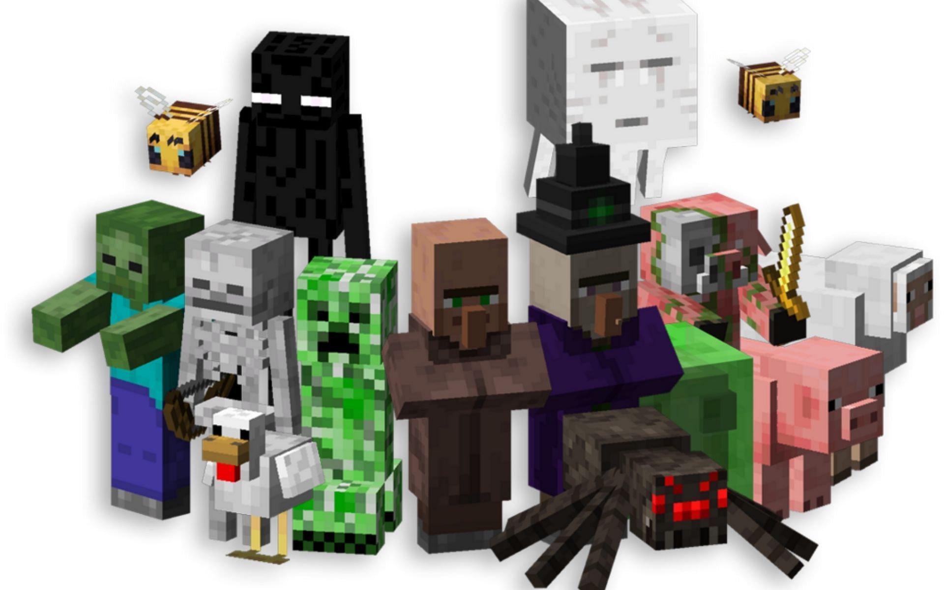 Different types of mobs in Minecraft (Image via Minecraft Fandom)