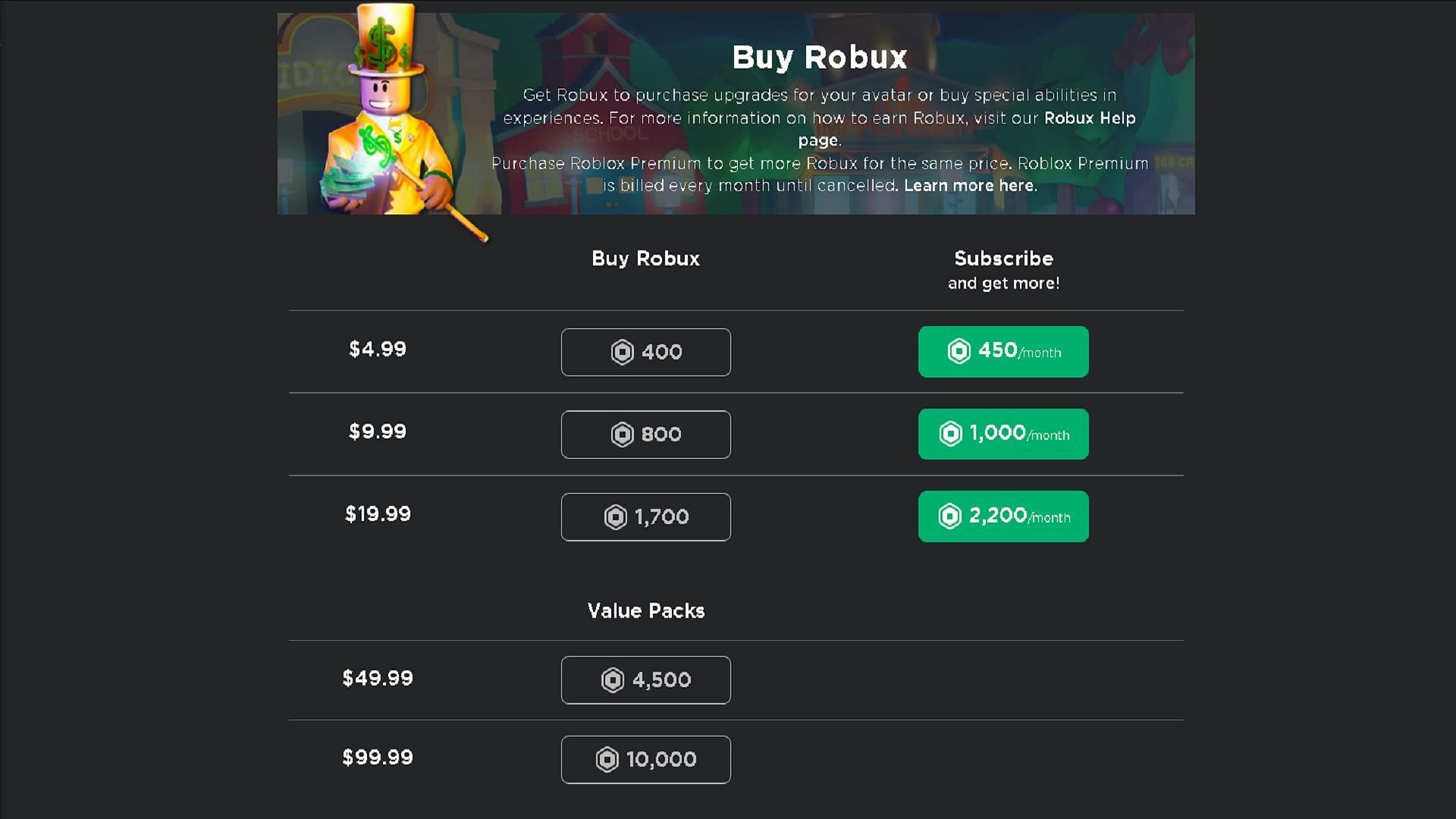 Robux can be bought with real money (Image via Sportskeeda)