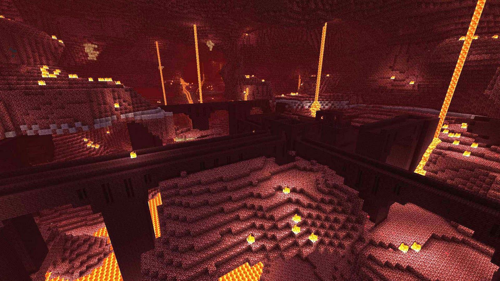 Nether fortresses spawn blazes (Image via Minecraft)