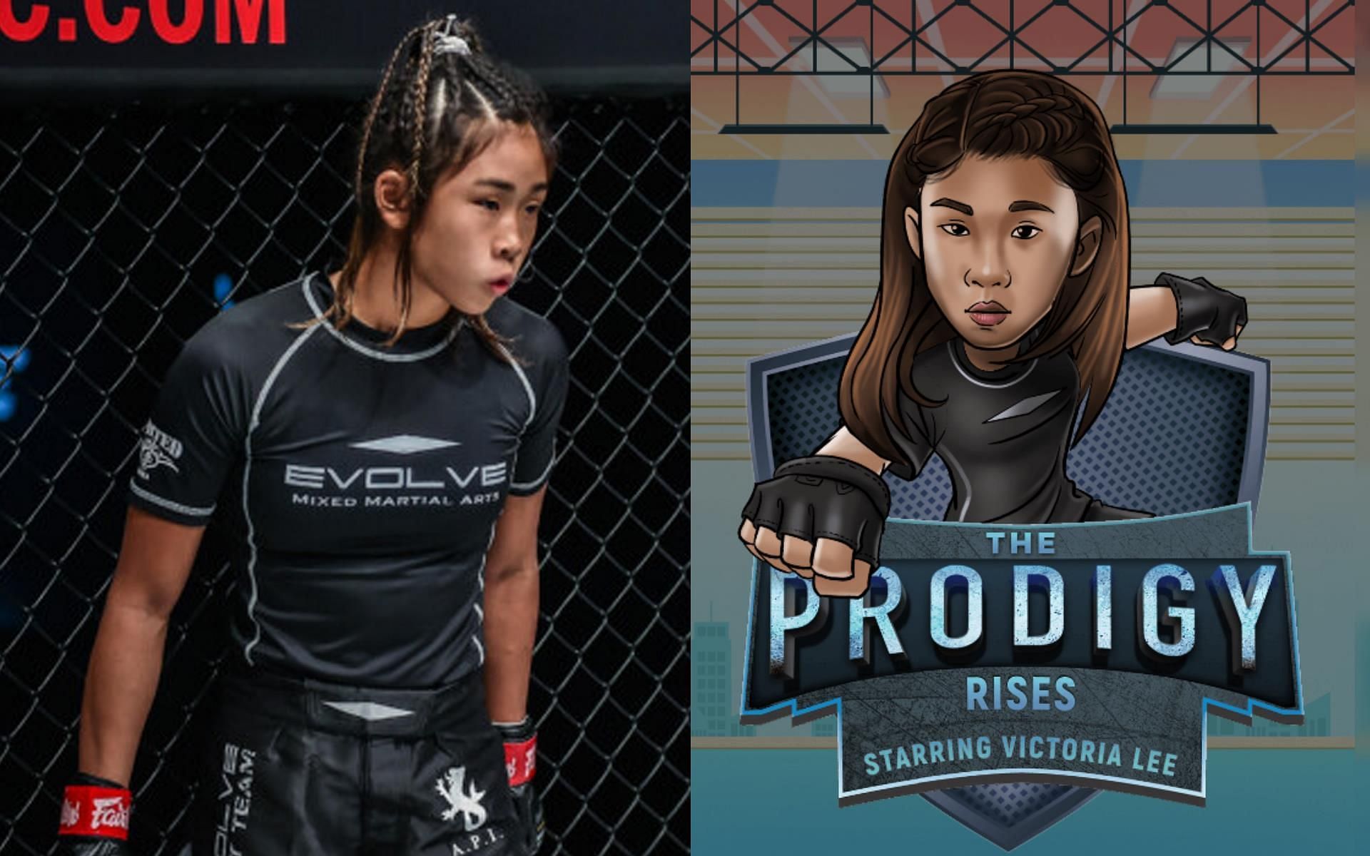 Victoria Lee (Left) stars in ONE Championship&#039;s latest game, The Prodigy Rises (Right)