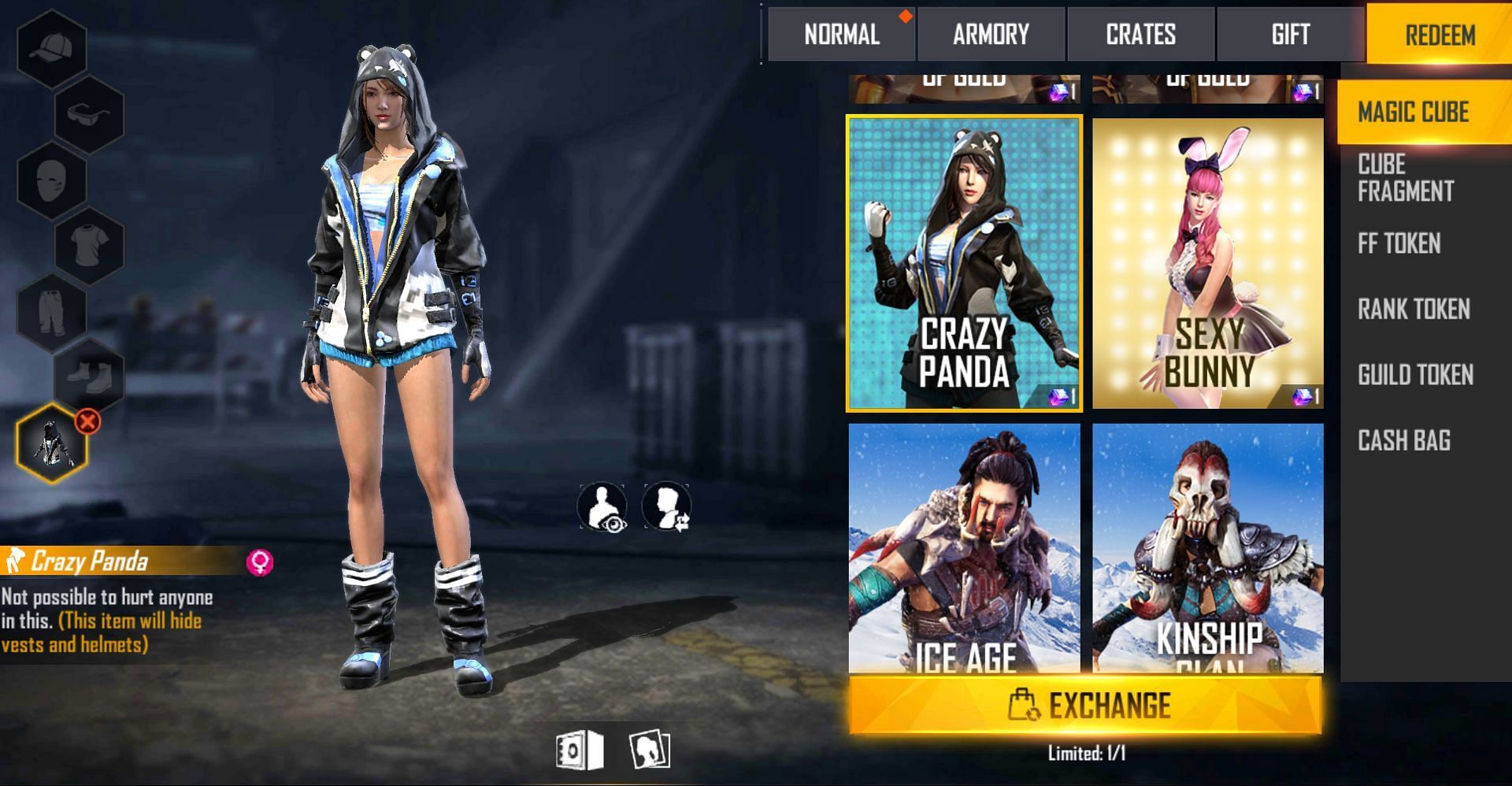 Crazy Panda is one of the oldest bundle (Image via Free Fire)