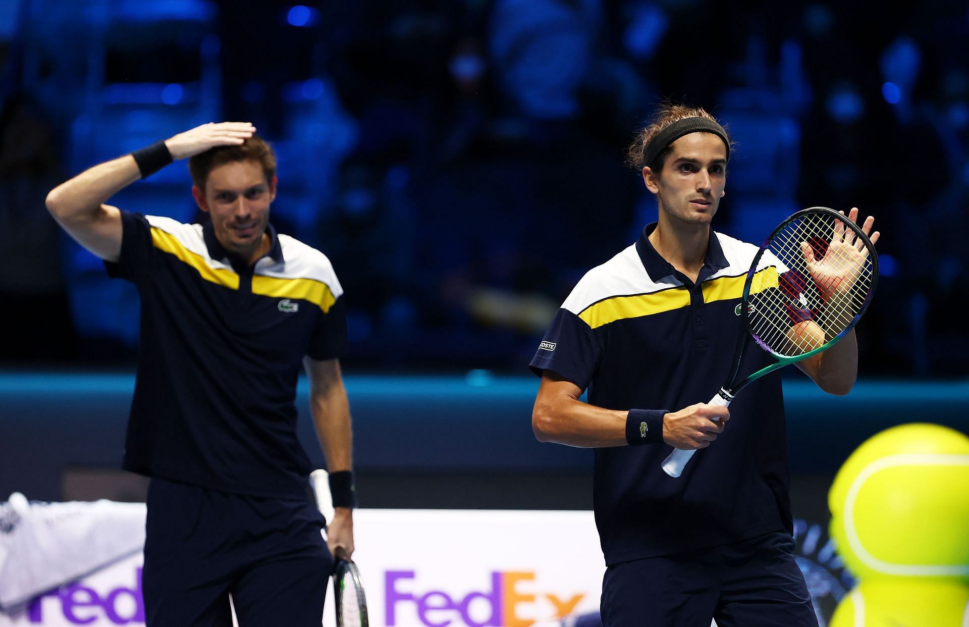 Nicolas Mahut (L) and Pierre-Hugues Herbert (R) at the 2021 Nitto ATP World Tour Finals