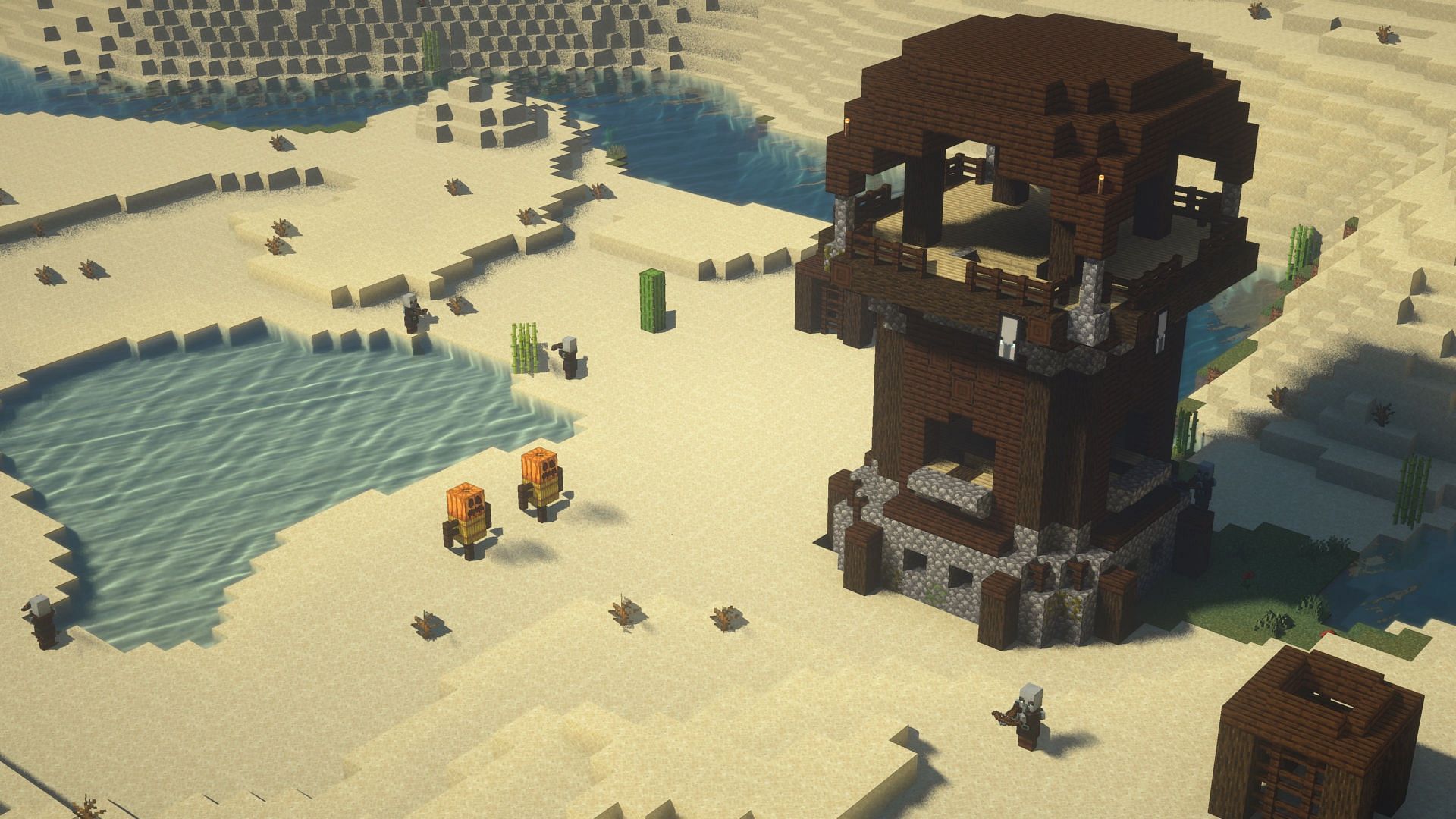 Pillager outposts are dangerous structures (Image via Minecraft)