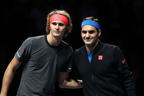 Alexander Zverev with Roger Federer