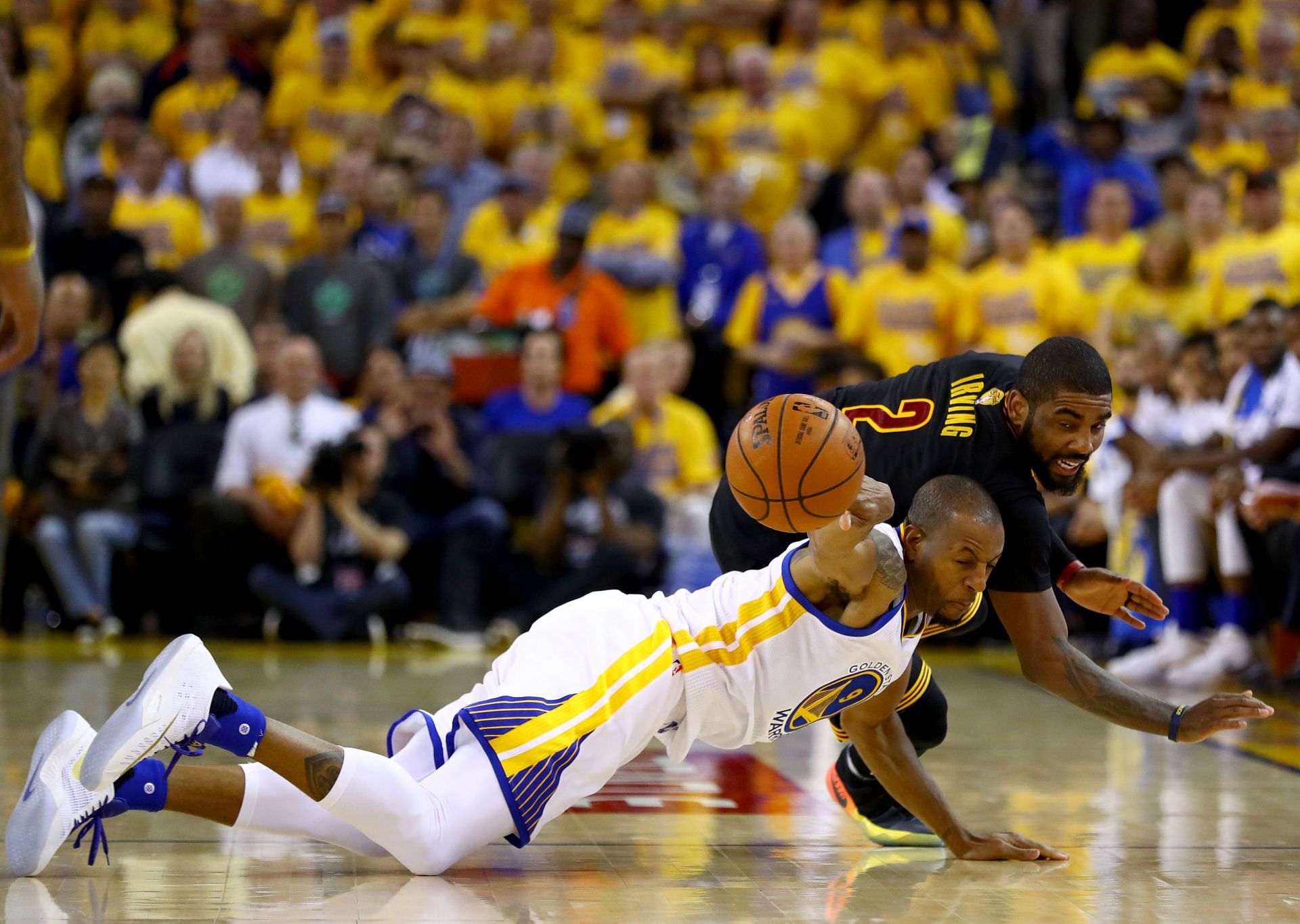 Andre Iguodala and Kyrie Irving during the 2016 NBA Finals