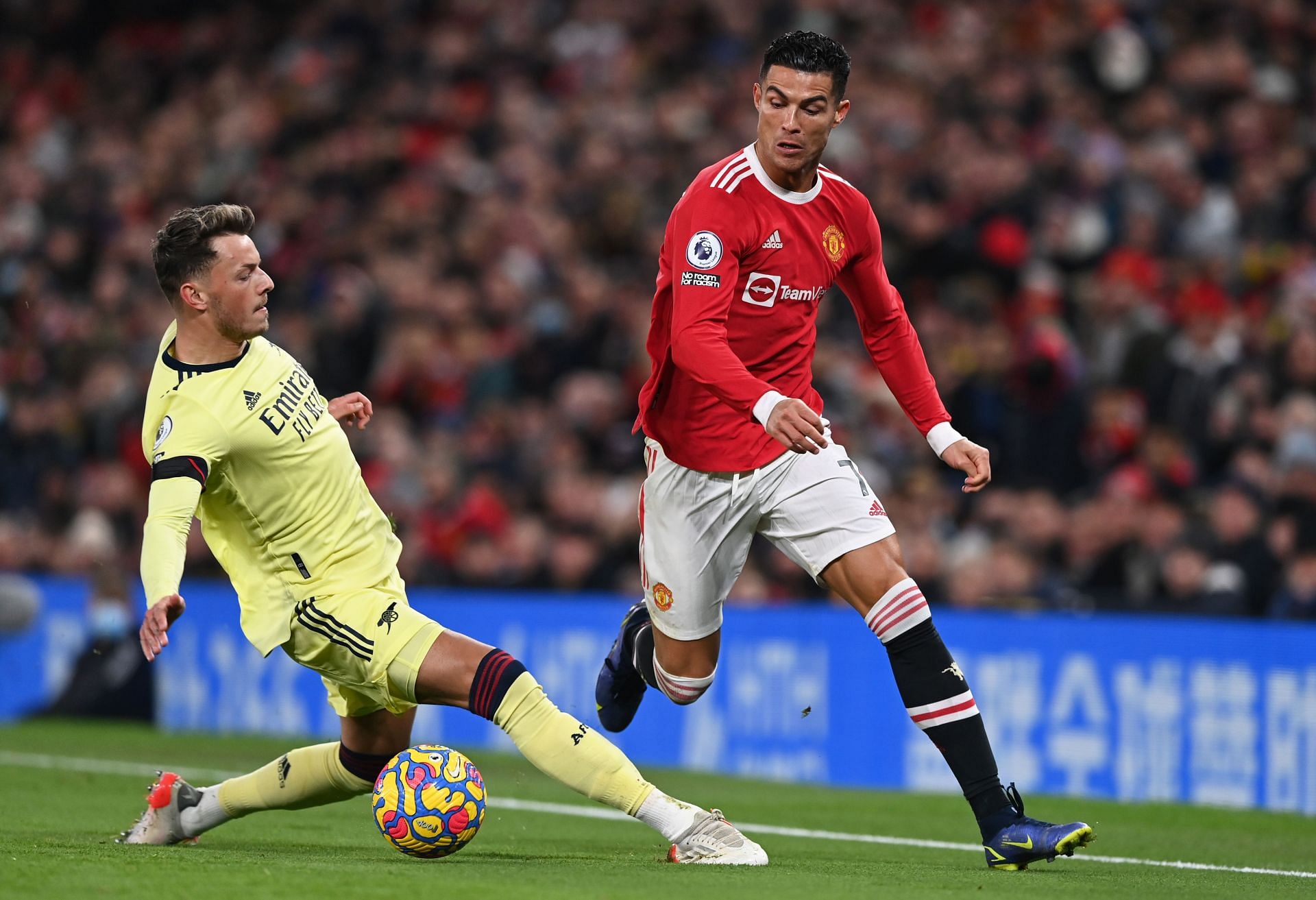 Cristiano Ronaldo in action against Arsenal