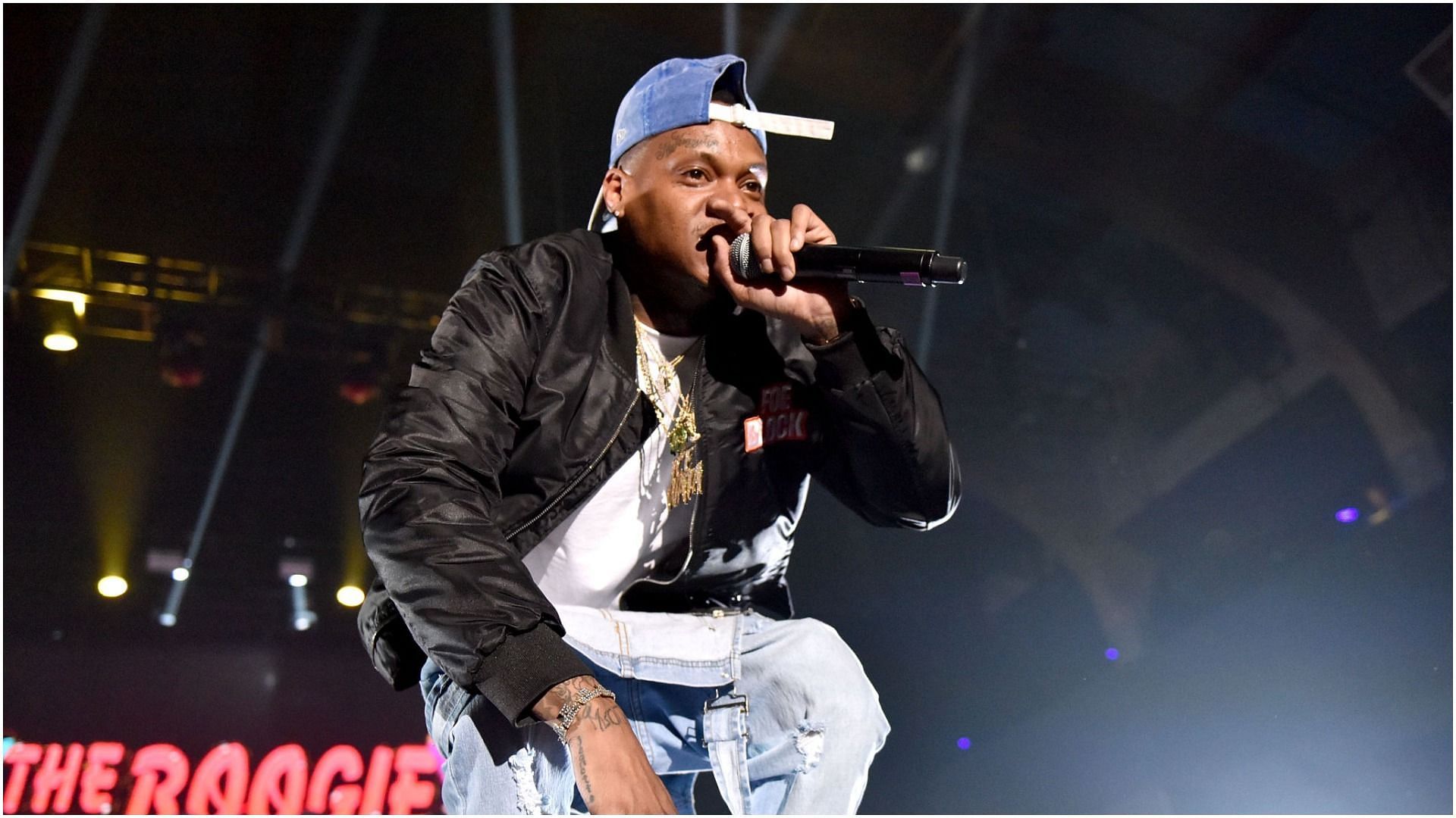 Slim 400 performs onstage during the first annual YG &amp; Friend&#039;s Nighttime Boogie Concert at The Shrine Auditorium (Image by Scott Dudelson via Getty Images)