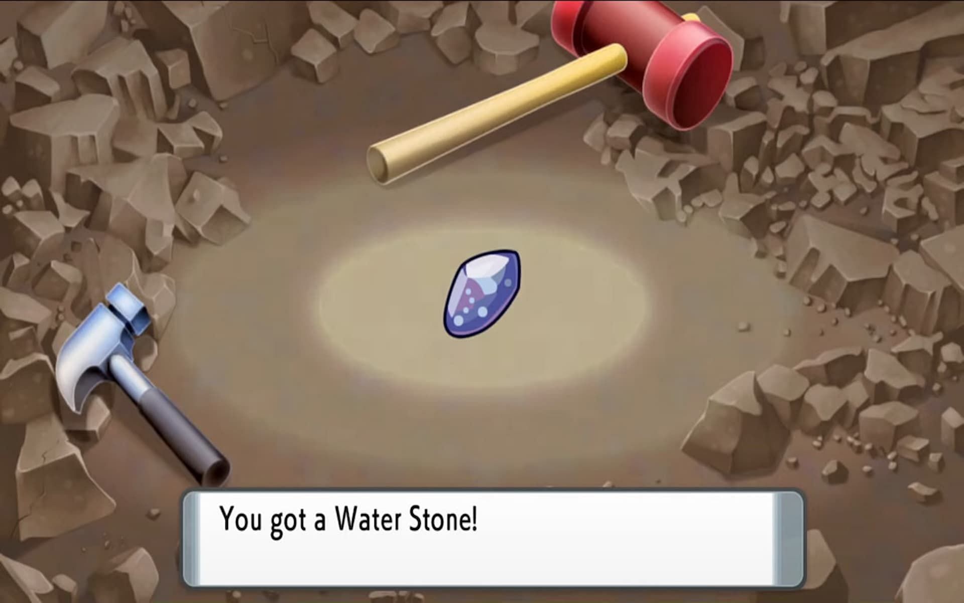 A Water Stone find in the Grand Underground of Pokemon Brilliant Diamond and Shining Pearl. (Image via ILCA)